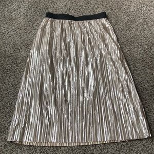 Mid-length super fun silver skirt